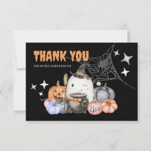 Carte De Remerciements Joli Baby shower Halloween Citrouille Little Boo A