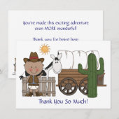 Carte De Remerciements Joli bébé garçon cheval poney personnalisé western (Devant / Derrière)