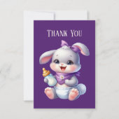 Carte De Remerciements Joli bébé lapin ajouter un message (Devant)