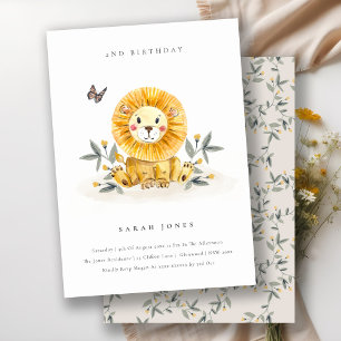 Carte De Remerciements Joli bébé Lion Foliage N'importe quel âge Annivers