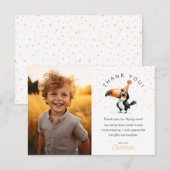 Carte De Remerciements Joli bébé toucan, vole jusqu'ici, photo d'annivers (Devant / Derrière)