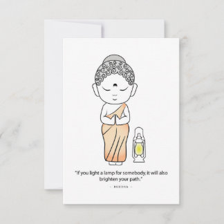 Carte De Remerciements Joli Bouddha Avec Lampe
