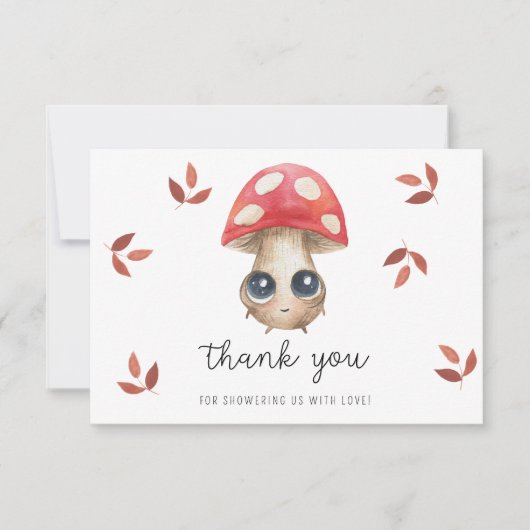 Carte De Remerciements Joli champignon - remerciement baby shower (Devant)
