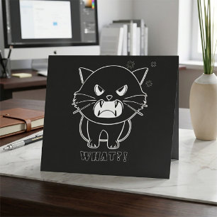 Carte De Remerciements Joli chat en colère qui siffle quoi.