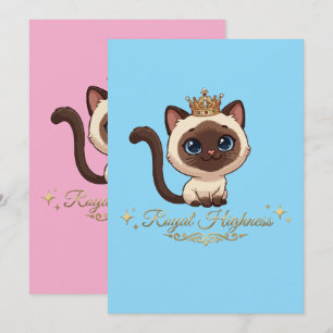 Carte De Remerciements Joli chat siamois royal