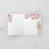 Carte De Remerciements Joli Cheval avec Fleurs Rose et Périwinkle (Intérieur)