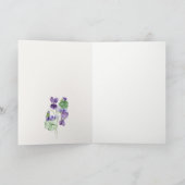 Carte De Remerciements Joli Chic Monogram Violet Floral Bunal Mariage (Intérieur)