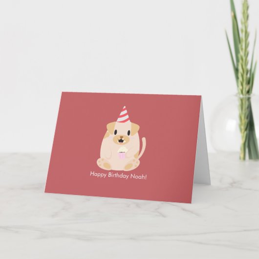 Carte De Remerciements Joli chien d'anniversaire (Devant)
