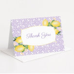 Carte De Remerciements Joli citrons Lilac violet Baby shower photo<br><div class="desc">Merci à vos invités avec ces jolies cartes avec des citrons aquarelles et un motif arrière - plan en lavande et blanc.</div>
