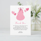 Carte De Remerciements Joli Citrouille rose Bow Script Baby shower fille (Debout devant)