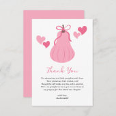 Carte De Remerciements Joli Citrouille rose Bow Script Baby shower fille (Devant / Derrière)