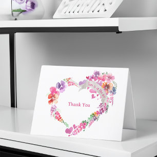 Carte De Remerciements Joli cœur floral