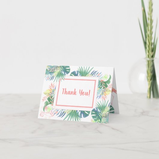 Carte De Remerciements Joli Conte de Fée Pour Deux Fleur Tropicale de Fla (Devant)