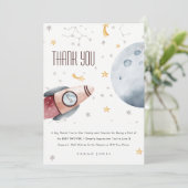 Carte De Remerciements Joli espace extra-atmosphérique Planète étoile Bab (Debout devant)