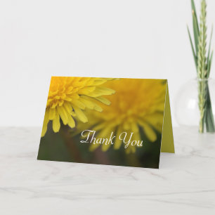 Carte De Remerciements Joli favori de mariage fleur sauvage jaune pissenl