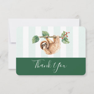 Carte De Remerciements Joli fentes accroché à l'aquarelle vers le bas