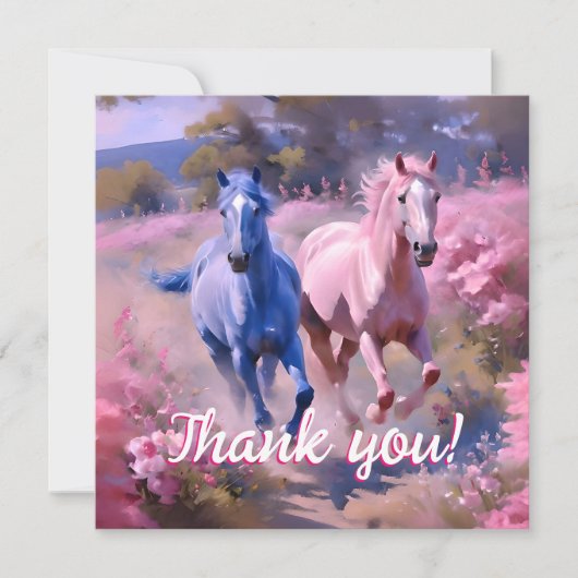 Carte De Remerciements Joli Filly Ou Colt (Devant)