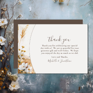 Carte De Remerciements Joli Fleur sauvage de montagne Boho Mariage