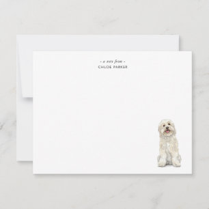 Carte De Remerciements Joli Golden Doodle blanc aquarelle à plat