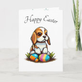 Carte De Remerciements Joli Lapin Beagle de Pâques (Devant)