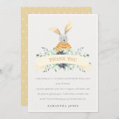 Carte De Remerciements Joli Lapin Jaune Folio N'Importe Quel Âge Annivers (Devant / Derrière)