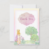 Carte De Remerciements Joli lapin lapin Baby shower rose (Devant)