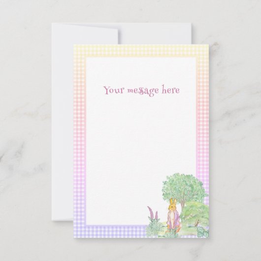 Carte De Remerciements Joli lapin lapin Baby shower rose (Dos)