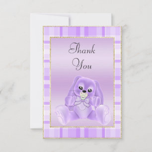 Carte De Remerciements Joli Lapin Lilas Remerciement Baby Shower
