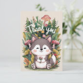 Carte De Remerciements Joli loup de rêve (Debout devant)