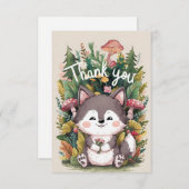 Carte De Remerciements Joli loup de rêve (Devant / Derrière)