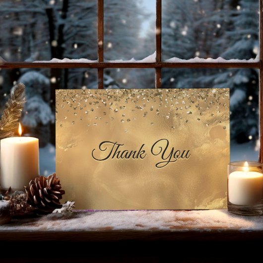 Carte De Remerciements Joli marbre en art avec monogramme doré rouge