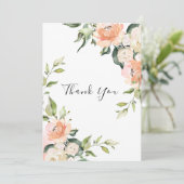 Carte De Remerciements Joli Mariage d'aquarelle florale (Debout devant)