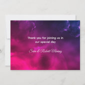 Carte De Remerciements Joli monogramme fantaisiste bleu violet iridescent (Dos)