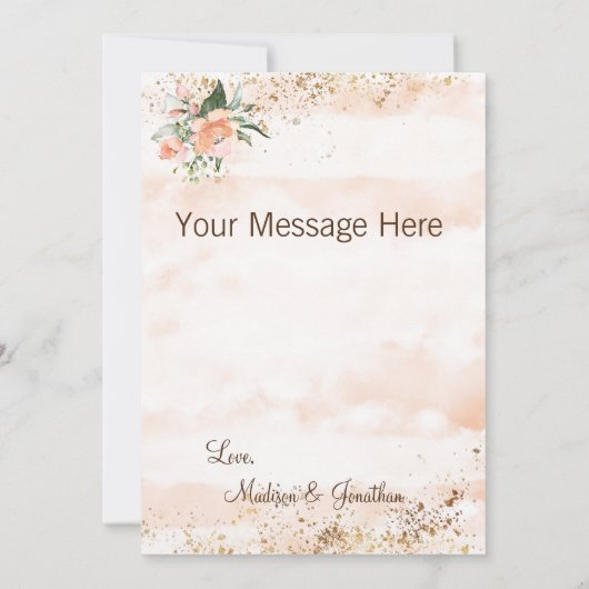 Carte De Remerciements Joli Monogramme rose Mariage de script Floral (Dos)