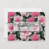 Carte De Remerciements Joli motif fleuri rose boho (Devant)
