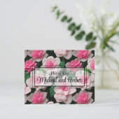 Carte De Remerciements Joli motif fleuri rose boho (Debout devant)