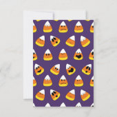 Carte De Remerciements Joli orange violet Halloween Emoji Candy Corn (Dos)