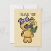 Carte De Remerciements Joli ours de fleurs ajouter un message (Devant)