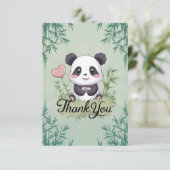 Carte De Remerciements Joli Panda Simple (Debout devant)