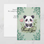 Carte De Remerciements Joli Panda Simple (Devant / Derrière)