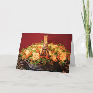 Carte De Remerciements Joli panier Rose