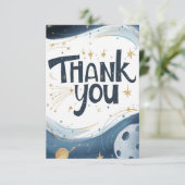 Carte De Remerciements Joli petit métal céleste (Debout devant)