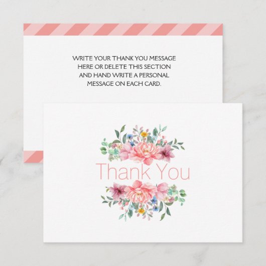 Carte De Remerciements Joli printemps floral (Devant / Derrière)