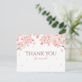 Carte De Remerciements Joli printemps rose Sakura fleurs de cerises japon (Debout devant)