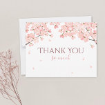 Carte De Remerciements Joli printemps rose Sakura fleurs de cerises japon<br><div class="desc">Cette petite carte à plat merci a un joli motif de fleurs de cerisier de sakura délicat sur le devant avec des fleurs soufflant dans la brise. Vous pouvez le customiser de différentes façons pour convenir à votre goût. Changez "Merci" en "Amour et Merci" et supprimez "tant" en dessous, par...</div>
