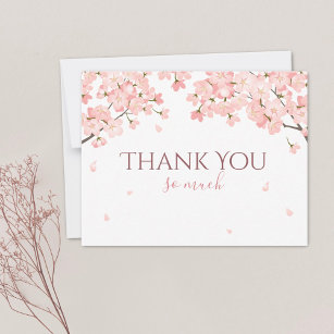 Carte De Remerciements Joli printemps rose Sakura fleurs de cerises japon