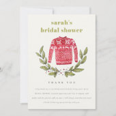 Carte De Remerciements Joli pull moche Noël hiver enterrement de vie de j (Devant)