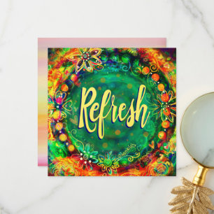 Carte De Remerciements Joli rafraîchissement vert Inspiration Boho Floral