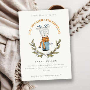 Carte De Remerciements Joli renne moche Sweater n'importe quel âge Invita
