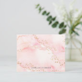 Carte De Remerciements Joli rose Faux Gold Parties scintillant Papier à l (Debout devant)